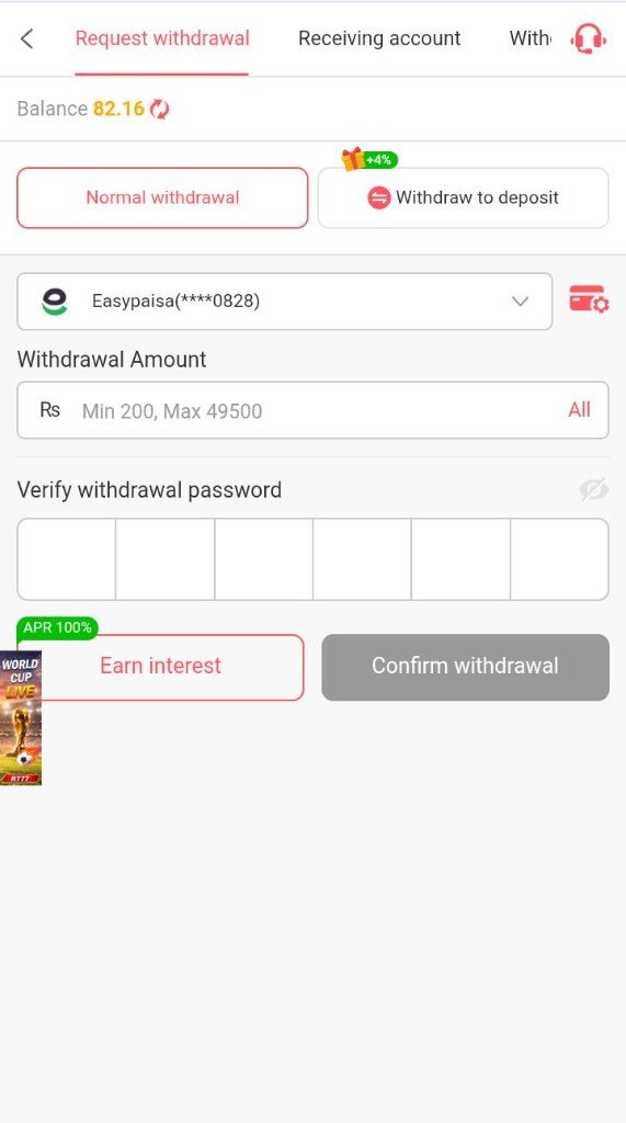 R777 Game withdrawal request interface used when cash-out status shows pending